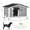 Caseta de Madera para Perros Casita para Mascotas con Techo Asfáltico y Base Extraíble 97x72x65 cm Gris - Ogal.Es