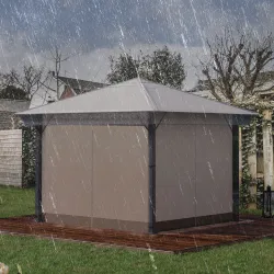 Cubierta Protectora para Gazebo 3x3 m Cubierta Impermeable para Pérgola Toldo Carpa Transparente - Ogal.Es