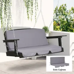 Cojín para Balancín de 2 Piezas Cojín de Asiento y Respaldo para Jardín Terraza Exterior130x45x5 cm Gris - Ogal.Es