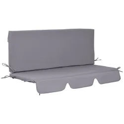 Cojín para Balancín de 2 Piezas Cojín de Asiento y Respaldo para Jardín Terraza Exterior130x45x5 cm Gris - Ogal.Es