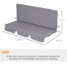 Cojín para Balancín de 2 Piezas Cojín de Asiento y Respaldo para Jardín Terraza Exterior130x45x5 cm Gris - Ogal.Es