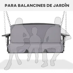 Cojín para Balancín de 2 Piezas Cojín de Asiento y Respaldo para Jardín Terraza Exterior130x45x5 cm Gris - Ogal.Es