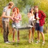 Barbacoa de Carbón con Parrilla de Acero Inoxidable Bandeja Especiero y Estante de Almacenamiento 107x63x75 cm N... - Ogal.Es