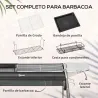 Barbacoa de Carbón con Parrilla de Acero Inoxidable Bandeja Especiero y Estante de Almacenamiento 107x63x75 cm N... - Ogal.Es