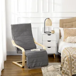 Sillón de Salón con Reposapiés Ajustable Silla Relax Butaca Tapizado en Tela para Oficina Dormitorio 66,5x94x100... - Ogal.Es