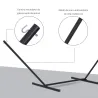 Soporte para Hamaca de Metal Estructura para Hamaca Carga 120 kg para Jardín Terraza Patio 360x92x112 cm Negro - Ogal.Es