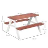 Juego de Mesa y 2 Bancos Infantiles de Madera Mesa de Picnic para Niños de 3-8 Años para Jardín Patio 89x79x50 c... - Ogal.Es