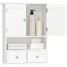 Armario de Pared para Baño Armario Colgante de Baño con 2 Puertas y 2 Cajones para Cocina 50,8x17,8x66 cm Blanco - Ogal.Es