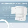 Armario de Pared para Baño Armario Colgante de Baño con 2 Puertas y 2 Cajones para Cocina 50,8x17,8x66 cm Blanco - Ogal.Es
