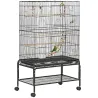 Jaula para Pájaros con Ruedas 79x49x133 cm Pajarera Metálico con 4 Comederos 3 Perchas Juguetes para Periquitos ... - Ogal.Es