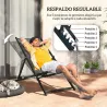 Conjunto de 2 Tumbonas Plegables de Aluminio con Respaldo Regulable en 5 Posiciones y Reposacabezas 60x100x85 cm... - Ogal.Es