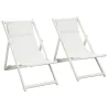 Conjunto de 2 Tumbonas Plegables de Aluminio con Respaldo Regulable en 5 Posiciones Reposacabezas 60x100x85 cm B... - Ogal.Es