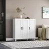 Aparador de Salón Mueble Buffet con 3 Puertas y Estantes Ajustables para Cocina Comedor Estilo Nórdico 90x30x90 ... - Ogal.Es