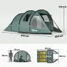 Tienda de Campaña para 3 Personas Impermeable PU2000 mm Protección UV30+ con Bolsa de Transporte 475x264x172 cm ... - Ogal.Es