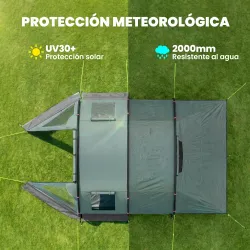 Tienda de Campaña para 3 Personas Impermeable PU2000 mm Protección UV30+ con Bolsa de Transporte 475x264x172 cm ... - Ogal.Es