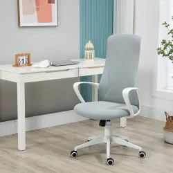 Silla de Oficina Giratoria Altura Ajustable con Reposabrazos Función de Basculante Respaldo Alto 62x56x110-119,5... - Ogal.Es