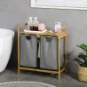 Cesto de Ropa Sucia de Bambú Cesto para la Colada con 2 Bolsas Extraíbles y Estante para Baño 63,5x33x73 cm Natu... - Ogal.Es