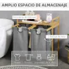 Cesto de Ropa Sucia de Bambú Cesto para la Colada con 2 Bolsas Extraíbles y Estante para Baño 63,5x33x73 cm Natu... - Ogal.Es
