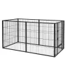 Parque para Perros de 6 Paneles Ajustable Valla Metálica para Mascotas con Marco de Acero 82,5-150x79x81 cm Negro - Ogal.Es
