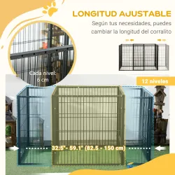 Parque para Perros de 6 Paneles Ajustable Valla Metálica para Mascotas con Marco de Acero 82,5-150x79x81 cm Negro - Ogal.Es