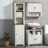Armario de Pared para Baño Mueble de Baño Colgar con 2 Puertas y Estantes de Almacenamiento 60x19,5x52,5 cm Blanco - Ogal.Es
