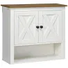 Armario de Pared para Baño Mueble de Baño Colgar con 2 Puertas y Estantes de Almacenamiento 60x19,5x52,5 cm Blanco - Ogal.Es