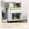 Aparador Compacto de Cocina Buffet Auxiliar de Comedor con Puertas y Cajones para Salón Entrada 78x35x80 cm Blanco - Ogal.Es