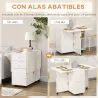 Mesa de Comedor Plegable Alas Abatibles con Ruedas y 2 Cajones Mesa de Cocina Pequeña Estilo Moderno 120x80x75 c... - Ogal.Es