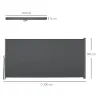 Toldo Lateral Retráctil 300x160 cm Pantalla Enrollable Mampara de Privacidad y Protección Solar para Balcón Terr... - Ogal.Es