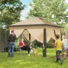 Carpa Plegable 3,3x3,3 m con Altura Ajustable Doble Techo 4 Mosquiteras Extraíbles y Bolsa de Transporte Anti-UV... - Ogal.Es