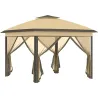 Carpa Plegable 3,3x3,3 m con Altura Ajustable Doble Techo 4 Mosquiteras Extraíbles y Bolsa de Transporte Anti-UV... - Ogal.Es
