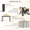Carpa Plegable 3,3x3,3 m con Altura Ajustable Doble Techo 4 Mosquiteras Extraíbles y Bolsa de Transporte Anti-UV... - Ogal.Es