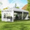 Carpa Plegable 6x3 m con 4 Laterales Desmontables Cenador de Jardín con 4 Ventanas Visibles y Bolsa de Transport... - Ogal.Es