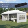 Carpa Plegable 6x3 m con 4 Laterales Desmontables Cenador de Jardín con 4 Ventanas Visibles y Bolsa de Transport... - Ogal.Es