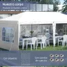 Carpa Plegable 6x3 m con 4 Laterales Desmontables Cenador de Jardín con 4 Ventanas Visibles y Bolsa de Transport... - Ogal.Es