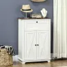Aparador para Salón Armario de Almacenamiento con Puertas Dobles Cajón y Estante Ajustable 60x30x87,4 cm Blanco - Ogal.Es