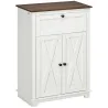 Aparador para Salón Armario de Almacenamiento con Puertas Dobles Cajón y Estante Ajustable 60x30x87,4 cm Blanco - Ogal.Es