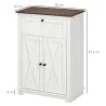 Aparador para Salón Armario de Almacenamiento con Puertas Dobles Cajón y Estante Ajustable 60x30x87,4 cm Blanco - Ogal.Es