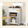 Aparador para Salón Armario de Almacenamiento con Puertas Dobles Cajón y Estante Ajustable 60x30x87,4 cm Blanco - Ogal.Es
