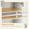 Aparador para Salón Armario de Almacenamiento con Puertas Dobles Cajón y Estante Ajustable 60x30x87,4 cm Blanco - Ogal.Es