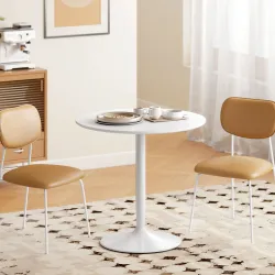 Mesa de Comedor Redonda Mesa de Cocina para 2 Personas con Base de Acero y Almohadilla Antideslizante Ø80x75 cm ... - Ogal.Es