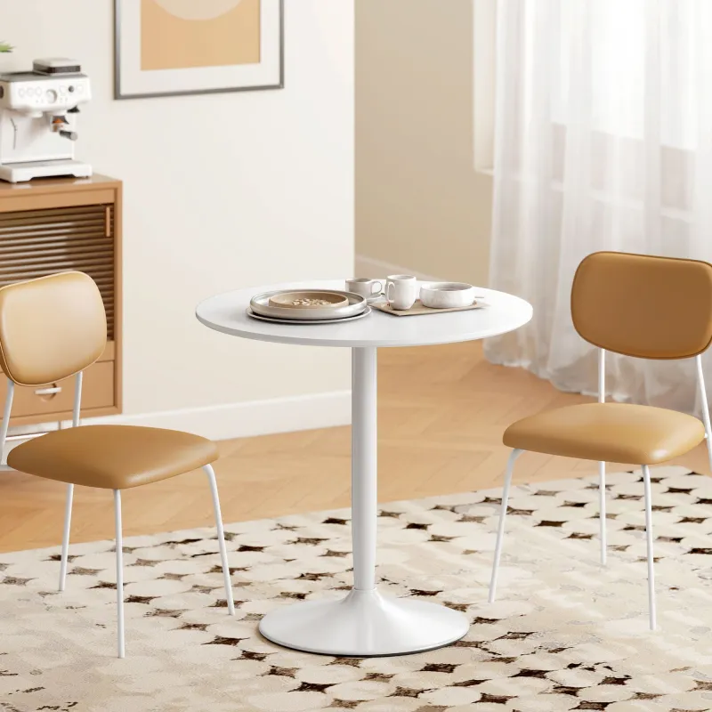 Mesa de Comedor Redonda Mesa de Cocina para 2 Personas con Base de Acero y Almohadilla Antideslizante Ø80x75 cm ... - Ogal.Es