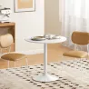 Mesa de Comedor Redonda Mesa de Cocina para 2 Personas con Base de Acero y Almohadilla Antideslizante Ø80x75 cm ... - Ogal.Es