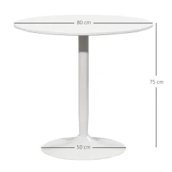 Mesa de Comedor Redonda Mesa de Cocina para 2 Personas con Base de Acero y Almohadilla Antideslizante Ø80x75 cm ... - Ogal.Es