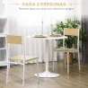 Mesa de Comedor Redonda Mesa de Cocina para 2 Personas con Base de Acero y Almohadilla Antideslizante Ø80x75 cm ... - Ogal.Es