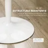 Mesa de Comedor Redonda Mesa de Cocina para 2 Personas con Base de Acero y Almohadilla Antideslizante Ø80x75 cm ... - Ogal.Es