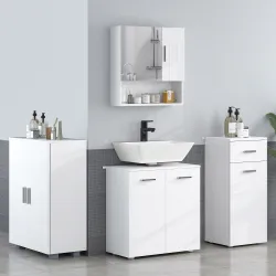 Armario Auxiliar de Baño Mueble de Baño de Suelo con Puerta Cajón y Estante Ajustable para Salón 35x30x77,5 cm B... - Ogal.Es