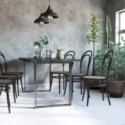 Conjunto de 2 Patas para Mesa Patas de Diseño Rectangular con Tornillos Incluidos para Mesa DIY 60x72 cm Negro - Ogal.Es