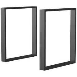 Conjunto de 2 Patas para Mesa Patas de Diseño Rectangular con Tornillos Incluidos para Mesa DIY 60x72 cm Negro - Ogal.Es