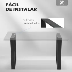 Conjunto de 2 Patas para Mesa Patas de Diseño Rectangular con Tornillos Incluidos para Mesa DIY 60x72 cm Negro - Ogal.Es